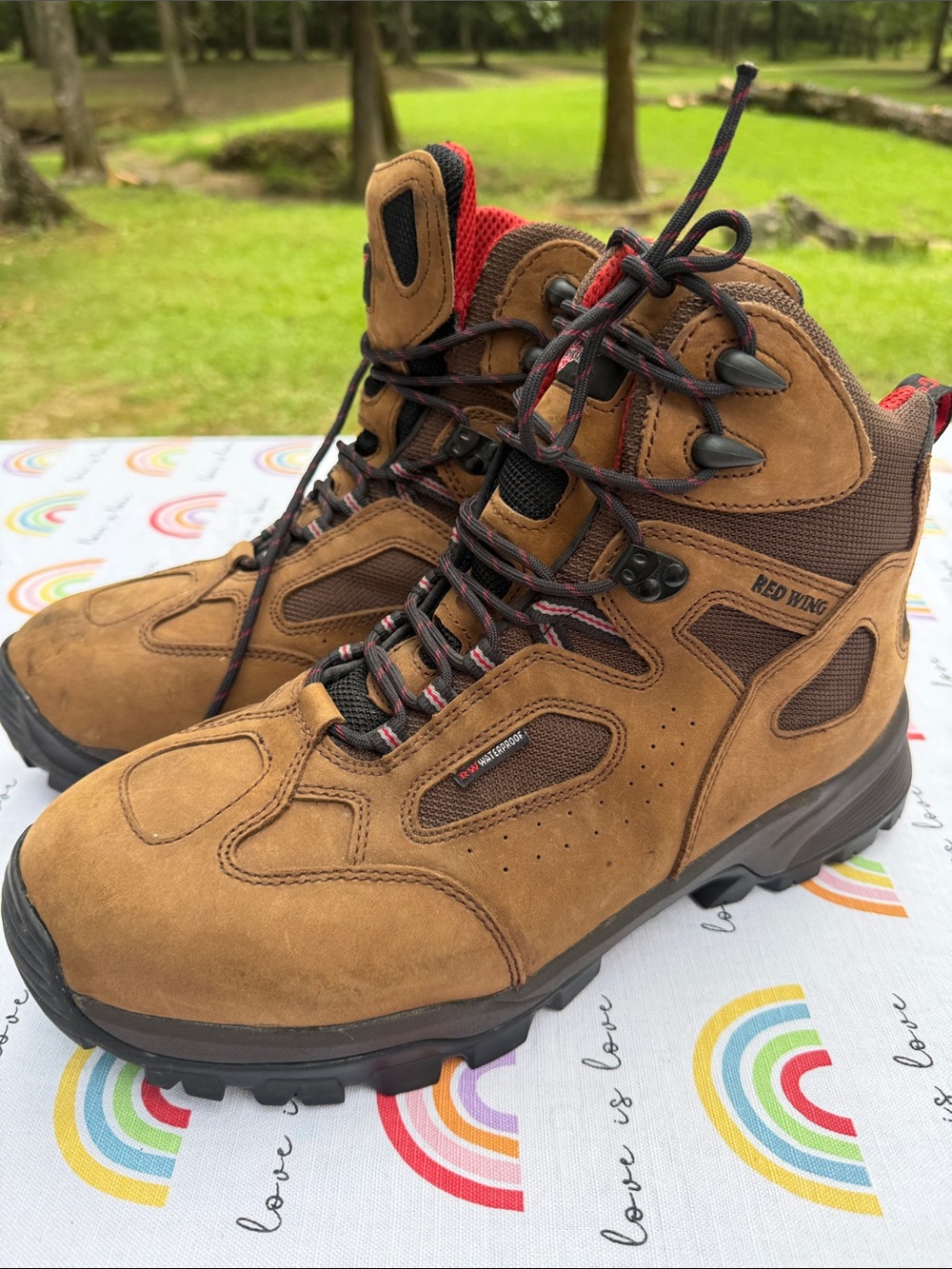 Red Wing Shoes Brown and Red Men's Hiking Boots